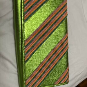 HOBO Green and Multicolor Striped Clutch